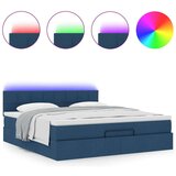vidaXL Otomanski krevet s madracem i LED plavi 160x200cm tkanine | shoptok.hr