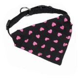 Nobby bandana črna ovratnica z rutko, roza srčki - različne velikosti 20 - 30 cm Cene