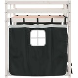  Krevet na kat sa zavjesama bijelo-crni 90 x 200 cm od borovine | shoptok.hr