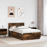  Krevetna konstrukcija s uzglavljem Dimljeni hrast 135 x 190 cm | Eponuda.ba