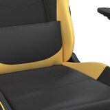  Igraća stolica od umjetne kože s osloncem za noge Crna i zlatna | shoptok.hr