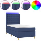  box spring s madracem LED plavi 100x200 cm od tkanine | shoptok.hr