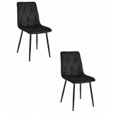  Set 2 LIBRA stolice od crnog baršuna s crnim nogama | shoptok.hr
