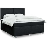 vidaXL Box spring postelja z vzmetnico črn 200x200 cm blago | Shoptok.si