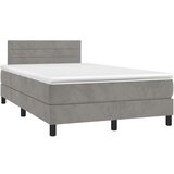  Box spring postelja z vzmetnico LED svetlo siva 120x200cm žamet, (20723899) | Shoptok.si