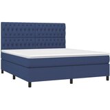  Krevet box spring s madracem LED plavi 180x200 cm od tkanine | shoptok.hr