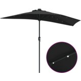 vidaXL Vrtni dežnik Črna 294 x 150 x 224 cm blago | Shoptok.si
