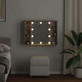 Ormarić s ogledalom LED boja hrasta artisan 76x15x55 cm drveni | shoptok.hr