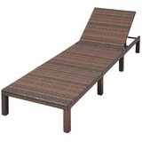 Poli Ležalnik z blazino poli ratan rjav | Shoptok.si