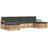 vidaXL Sedežne garniture 6 pcs Bela in antracit Masiven les akacije, (5000283482) | Shoptok.si