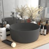 vidaXL Luksuzni okrugli umivaonik mat tamnosivi 40 x 15 cm keramički cijene