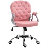  Uredska ergonomska stolica umjetna koža podesiva visina roza Cijene