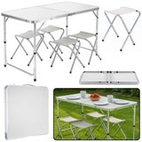 Folding Camping Table Set 4 Chairs Gray  Folding Camping Table Set 4 Chairs Gray Slike
