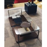Kave Home Tamno smeđi stolić za kavu sa staklenom pločom stola 60x140 cm Tarsel – | shoptok.hr