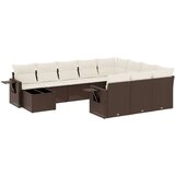 vidaXL 11-dijelni set vrtnih sofa od poliratana s jastucima smeđi | shoptok.hr