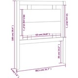  Posteljno vzglavje sivo 80,5x4x100 cm trdna borovina, (20643938) | Shoptok.si
