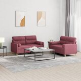  2-dijelni set sofa s jastucima crvena boja vina od tkanine | shoptok.hr