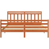  Krevetna konstrukcija s uzglavljem Vosak smeđa 180 x 200 cm | shoptok.hr