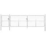  Vrtna vrata od mreže srebrne boje 500 x 125 cm, pocinčani čelik | shoptok.hr