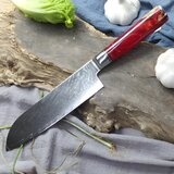  Damaskasti kuhinjski nož HA-14033 - Santoku / Crvena KP14033 | shoptok.hr