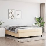 vidaXL Box spring postelja z vzmetnico krem 160x200 cm blago Cene