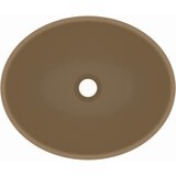  Luksuzni ovalni umivaonik mat krem 40 x 33 cm keramički | shoptok.hr