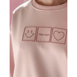 DStreet Bluza damska oversize z haftem EASYJOY różowa | Shoptok.si