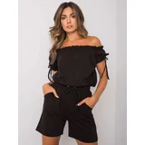 Fashionhunters OHLA black overall with Spanish neckline