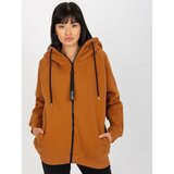 Fashion Hunters Light brown basic RUE PARIS hooded sweatshirt Cene
