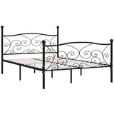  Za krevet s podnicama crni metalni 120 x 200 cm | shoptok.hr
