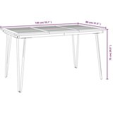  Vrtna garnitura - 7-dijelni vrtni blagovaonski set od bagremovog drva i metala - Dužina stola 140 cm 6 | shoptok.hr