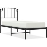  The Living Store Kovinski posteljni okvir z vzglavjem črn 80x200 cm - Posteljni Okvir, (21523378) | Shoptok.si