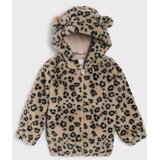 Sinsay Jakna od umjetnog krzna s kapuljačom i leopard uzorkom | shoptok.hr