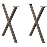  Noge za blagovaonski stol u obliku slova X, 2 kom, prirodni čelik, 70 x (72-73) cm, čelik | shoptok.hr