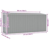  Zidno vrtno spremište sivo 118x382x178 cm pocinčani čelik | shoptok.hr
