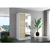 ADRK Furniture Garderobna omara z drsnimi vrati Orlando - 100 cm - bela/sonoma
