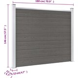 PANEL za ogradu WPC 180 x 146 cm sivi | shoptok.hr