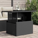  Vrtni stol sa staklenom pločom crni 100x55x73 cm od poliratana | shoptok.hr