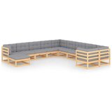  Sedežna garnitura 11-delna z blazinami trdna borovina | Shoptok.si