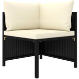 vidaXL Modularna kutna sofa od poliratana s jastucima crna Cijene
