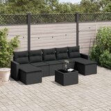  8-dijelni set vrtnih sofa od poliratana s jastucima crni Cijene