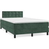vidaXL Box spring postelja z vzmetnico temno zelen 120x190 cm žamet Cene