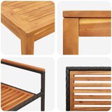  Vrtni set za objed 5 kom. Crna Čvrsto drvo akacije 110 x 110 x 75 cm | shoptok.hr