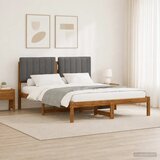  Krevetni okvir s tapiciranim uzglavljem Prirodna i svjetlosiva - Prirodna i svjetlosiva 150 x 200 cm | shoptok.hr