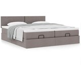 vidaXL Otomanski okvir kreveta s madracima smeđesivi 200x200cm tkanine | shoptok.hr