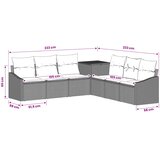  Set sofe 7 pcs Smeđa i krem bijela Poli Rattan i čelik | shoptok.hr