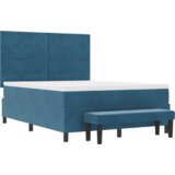  Postelja z vzmetnico z vzmetnico Temno modra 140 x 200 cm Žamet, (5000127223) | Shoptok.si