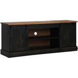TV ormarić HALDEN 2 klizna vrata crni 150x40x60 cm puno drvo | shoptok.hr
