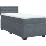 vidaXL Box spring postelja z vzmetnico temno siva žamet | Shoptok.si