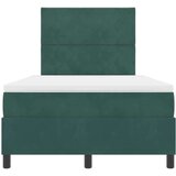 vidaXL Box spring krevet Tamnozelena 120 x 190 cm Baršun | shoptok.hr